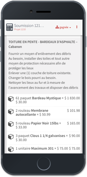 soumission sur telephone